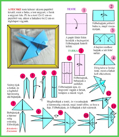 Füsti fecske origami / 1.